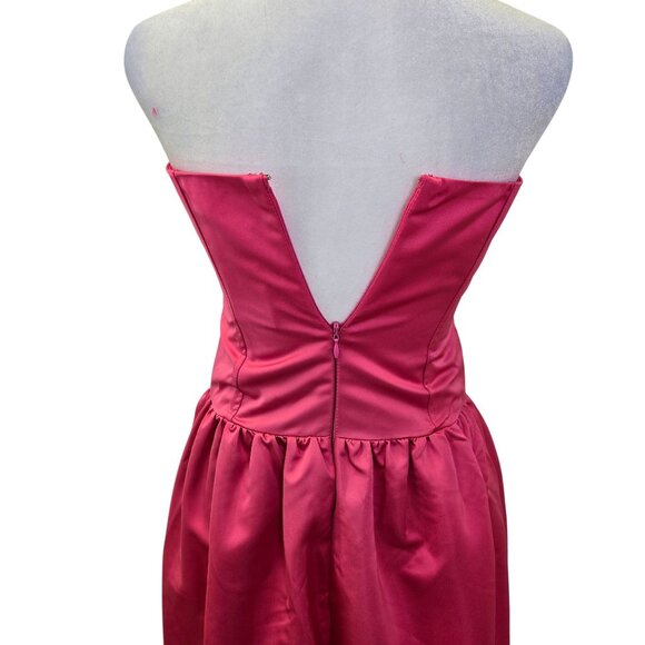 NWT WeWoreWhat Duchess Satin Corset Feather Trim Maxi Gown Dress Size 2 - Picture 6 of 9